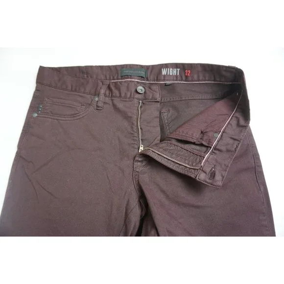 John Varvatos Wight Skinny Straight Merlot Mens Cotton Pants Sz 32 Brand New